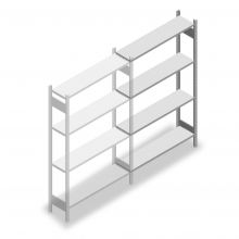 Fachbodenregal Heavy Duty 2000x1300x300mm (hxbxt) 4 Ebenen 150 kg Anbauregal