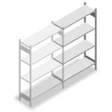 Fachbodenregal Heavy Duty 2000x1300x400 mm (HxBxT) 4 Ebenen 150 kg Anbauregal