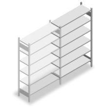 Fachbodenregal Heavy Duty 2000x1300x400mm (HxBxT) 6 Ebenen 150 kg Anbauregal