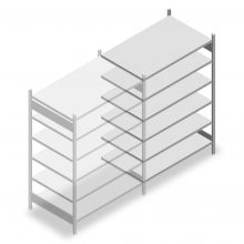 Fachbodenregal Heavy Duty 2000x1300x800mm (hxbxt) 6 Ebenen 150 kg Anbauregal