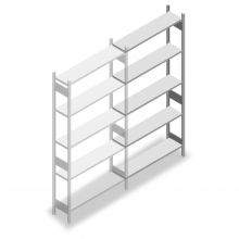 Fachbodenregal Heavy Duty 2500x1300x300mm (hxbxt) 5 Ebenen 150 kg Anbauregal