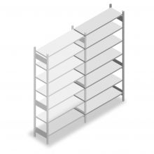 Fachbodenregal Heavy Duty 2500x1300x400mm (hxbxt) 7 Ebenen 150 kg Anbauregal