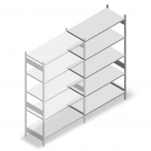 Fachbodenregal Heavy Duty 2500x1300x600mm (hxbxt) 5 Ebenen 150 kg Anbauregal