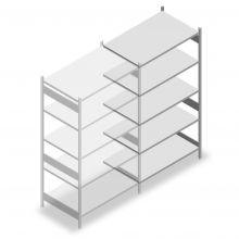 Fachbodenregal Heavy Duty 2500x1300x800mm (hxbxt) 5 Ebenen 150 kg Anbauregal