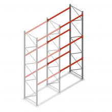 Palettenregal AR T2 4500x1850x1100mm (hxbxt) 3 Ebenen 2530kg/eb. Anbauregal mit vormontierten Rahmen