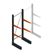 Leichtes Kragarmregal BR einseitig 2000x750x600 mm (hxbxt) 2 Ebenen Anfangsregal