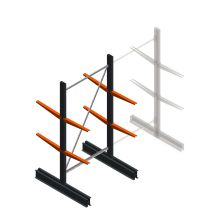 Leichtes Kragarmregal BR beidseitig 2000x1000x500 mm (HxBxT) 2 Ebenen Grundregal
