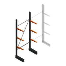 Leichtes Kragarmregal BR einseitig 2500x1000x500 mm (hxbxt) 3 Ebenen Anfangsregal