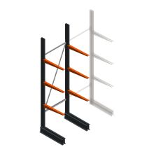 Leichtes Kragarmregal BR einseitig 2500x750x600 mm (HxBxT) 3 Ebenen Grundregal