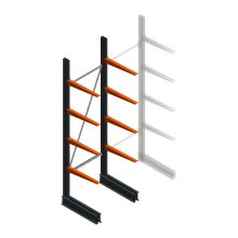 Leichtes Kragarmregal BR einseitig 2500x750x600 mm (HxBxT) 4 Ebenen Grundregal