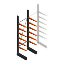 Leichtes Kragarmregal BR einseitig 2500x750x600 mm (HxBxT) 6 Ebenen Grundregal