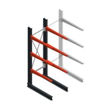 Medium Kragarmregal BR einseitig 2500x750x1000 mm (HxBxT) 3 Ebenen Grundregal 175/Arm