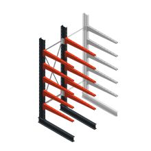 Medium Kragarmregal BR einseitig 2500x750x1000 mm (HxBxT) 5 Ebenen Grundregal 175/Arm