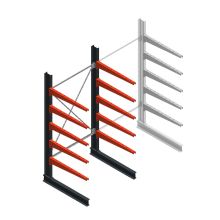 Medium Kragarmregal BR einseitig 2500x1250x1000 mm (HxBxT) 5 Ebenen Grundregal 175/Arm
