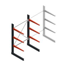 Medium Kragarmregal BR einseitig 2500x1500x1000 mm (HxBxT) 3 Ebenen Grundregal 175/Arm