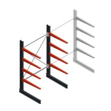 Medium Kragarmregal BR einseitig 2500x1500x1000mm (HxBxT) 4 Ebenen Grundregal 175/arm