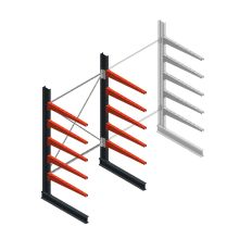 Medium Kragarmregal BR einseitig 2500x1500x1000 mm (HxBxT) 5 Ebenen Grundregal 175/Arm