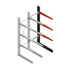 Medium Kragarmregal BR einseitig 2500x750x1000 mm (HxBxT) 3 Ebenen Anbauregal 175/Arm