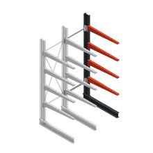 Medium Kragarmregal BR einseitig 2500x750x1000mm (HxBxT) 4 Ebenen Anbauregal 175/arm