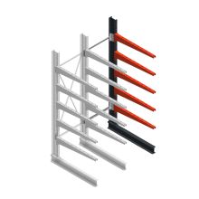 Medium Kragarmregal BR einseitig 2500x750x1000mm (HxBxT) 5 Ebenen Anbauregal 175/Arm