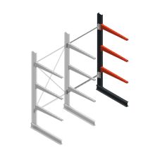 Medium Kragarmregal BR einseitig 2500x1250x1000 mm (HxBxT) 3 Ebenen Anbauregal 175/Arm