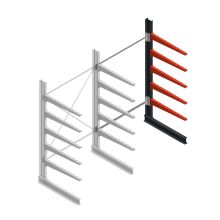 Medium Kragarmregal BR einseitig 2500x1500x1000 mm (HxBxT) 5 Ebenen Anbauregal 175/Arm