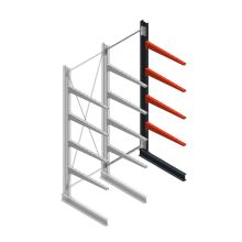 Medium Kragarmregal BR einseitig 3000x1250x1000mm (HxBxT) 4 Ebenen Anbauregal 275/Arm