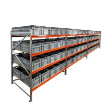 Vorteilsreihe Behälterregal AR 2000x6950x1200 mm (HxBxT) 4 Ebenen mit 120 Euronorm-Lagerbehältern