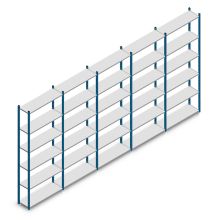 Vorteilsrei Fachbodenregal Medium Duty 2500x5000x300 mm (HxBxT) 6 Ebenen blau