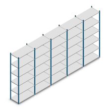 Vorteilsreihe Fachbodenregal Medium Duty 2500x5000x500 mm (HxBxT) 6 Ebenen blau
