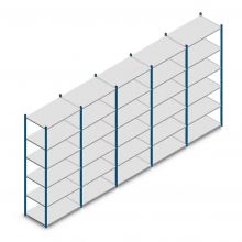 Vorteilsreihe Fachbodenregal Medium Duty 2500x5000x600 mm (hxbxt) 6 Ebenen blau