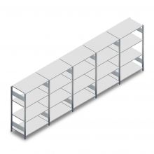 Vorteilsreihe gebrauchte Meta Fachbodenregal 2000x5180x600 mm (hxt) 4 Ebenen