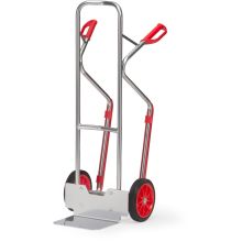 Aluminium-Sackkarre 200 kg 1300 mm mit Gummibereifung und Gleitstreifen