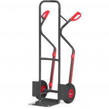 Stahl-Sackkarre 300 kg 1300 mm mit Luftreifen und Gleitschienen anthrazit