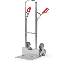 Treppen-Sackkarre Aluminium 200 kg 1300 mm mit 2 dreiflügeligen Sternrollen, extra breite Schaufel