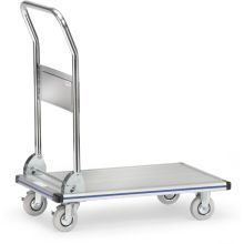 Plattformwagen, Transportwagen 150 kg aus Aluminium mit inklappbarem Schiebegriff 740x480
