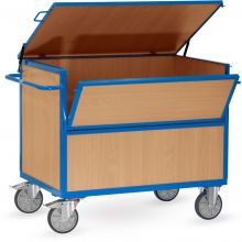 Plattenwagen 600 kg 1200x800 mit Holzwänden und Deckel