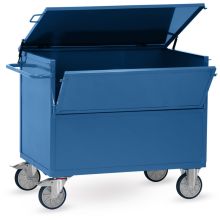 Kastenwagen 600 kg 1200x800 mit Wänden aus Stahlblech und Deckel