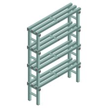 Kunststoffregal REA Euro Design 1450x1000x300 mm (HxBxT) 4 Ebenen