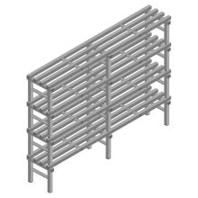 Kunststoffregal REA Euro grau 1450x2000x400 mm (HxBxT) 4 Ebenen