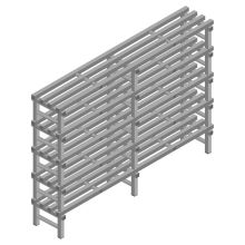 Kunststoffregal REA Euro grau 1450x2000x400 mm (HxBxT) 5 Ebenen