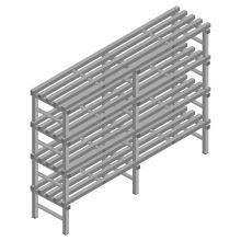 Kunststoffregal REA Euro grey 1450x2000x500 mm (HxBxT) 4 Ebenen