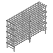 Kunststoffregal REA Euro grau 1450x2000x500 mm (HxBxT) 5 Ebenen