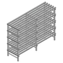 Kunststoffregal REA euro grau 1450x2000x600 mm (HxBxT) 5 Ebenen