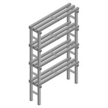 Kunststoffregal REA Euro grau 1600x1000x300 mm (HxBxT) 4 Ebenen