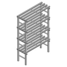Kunststoffregal REA Euro grau 1600x1000x400 mm (HxBxT) 4 Ebenen
