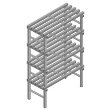 Kunststoffregal REA Euro grau 1600x1000x500 mm (HxBxT) 4 Ebenen