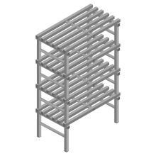 Kunststoffregal REA Euro grau 1600x1000x600 mm (HxBxT) 4 Ebenen