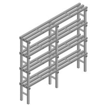 Kunststoffregal REA Euro grau 1600x1800x300 mm (HxBxT) 4 Ebenen