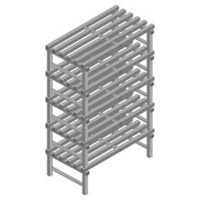 Kunststoffregal REA Euro grau 1650x1000x600 mm (HxBxT) 5 Ebenen